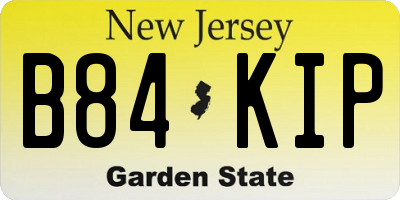NJ license plate B84KIP