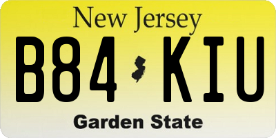 NJ license plate B84KIU