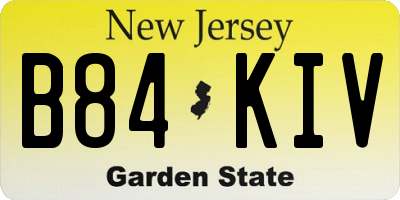 NJ license plate B84KIV