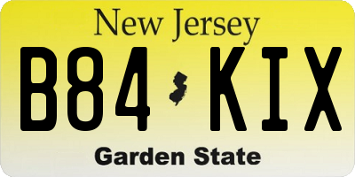 NJ license plate B84KIX