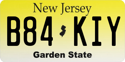 NJ license plate B84KIY
