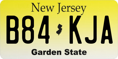 NJ license plate B84KJA
