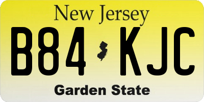 NJ license plate B84KJC