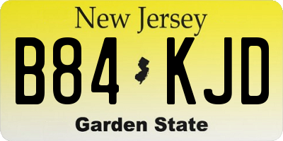 NJ license plate B84KJD