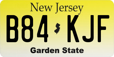 NJ license plate B84KJF