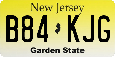NJ license plate B84KJG