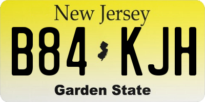 NJ license plate B84KJH