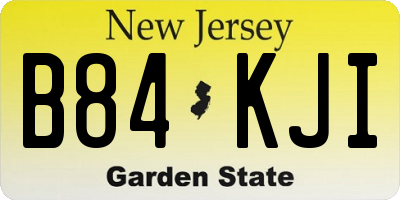 NJ license plate B84KJI