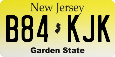 NJ license plate B84KJK