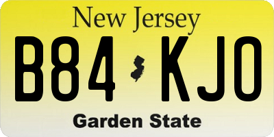 NJ license plate B84KJO