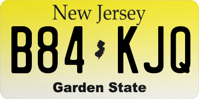 NJ license plate B84KJQ