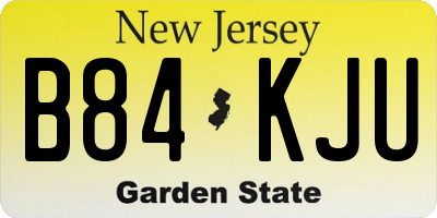 NJ license plate B84KJU