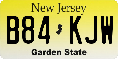 NJ license plate B84KJW