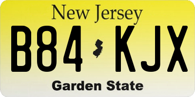 NJ license plate B84KJX
