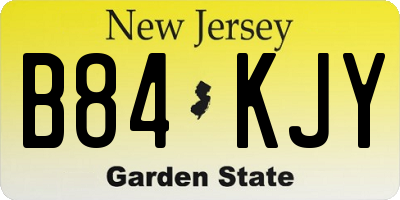 NJ license plate B84KJY