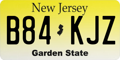 NJ license plate B84KJZ