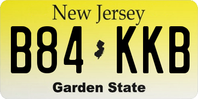 NJ license plate B84KKB