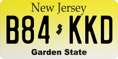 NJ license plate B84KKD