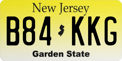 NJ license plate B84KKG