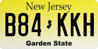 NJ license plate B84KKH