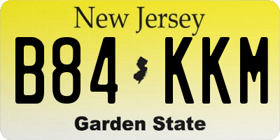 NJ license plate B84KKM