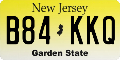 NJ license plate B84KKQ