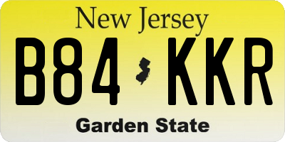 NJ license plate B84KKR