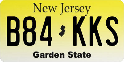 NJ license plate B84KKS