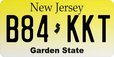NJ license plate B84KKT