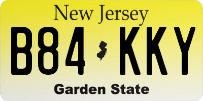 NJ license plate B84KKY