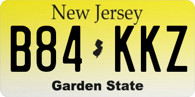 NJ license plate B84KKZ