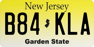 NJ license plate B84KLA
