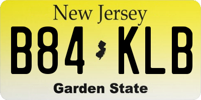 NJ license plate B84KLB