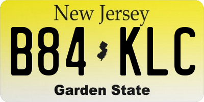 NJ license plate B84KLC