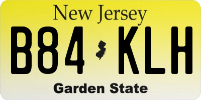 NJ license plate B84KLH