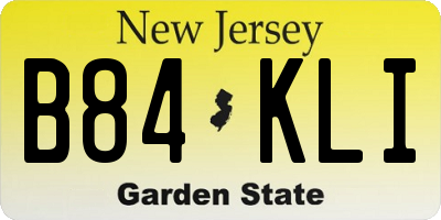 NJ license plate B84KLI