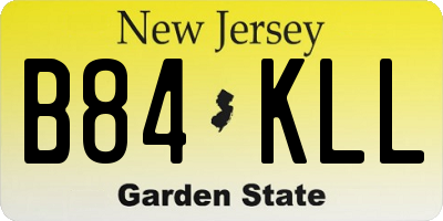 NJ license plate B84KLL