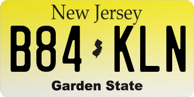 NJ license plate B84KLN