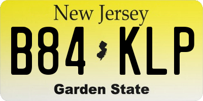 NJ license plate B84KLP