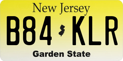NJ license plate B84KLR
