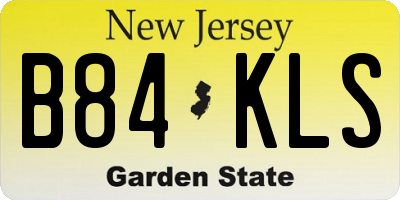 NJ license plate B84KLS