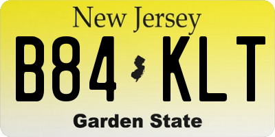 NJ license plate B84KLT