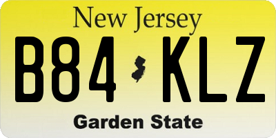 NJ license plate B84KLZ