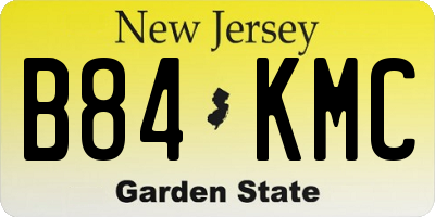 NJ license plate B84KMC