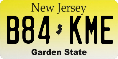 NJ license plate B84KME