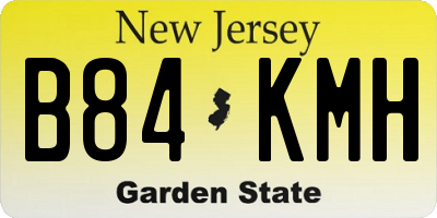 NJ license plate B84KMH