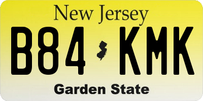 NJ license plate B84KMK