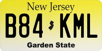 NJ license plate B84KML