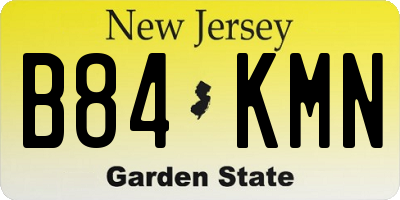 NJ license plate B84KMN