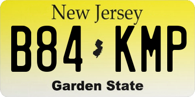 NJ license plate B84KMP